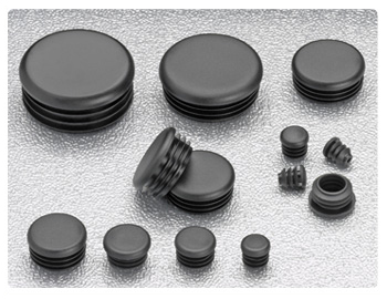 PLASTIC END CAP ROUND COVER 5mm 10mm 15mm PLUG INSERT HOLE TUBE BLACK SCREW PIPE