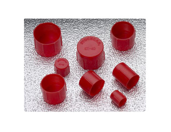 1.068" x 0.750" Red Threaded Cap - CT-45- 1250/Box