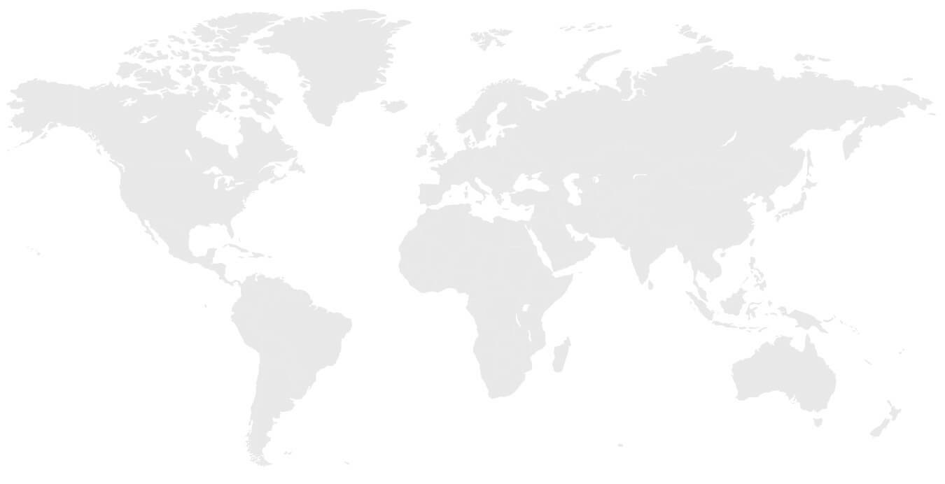 World map showing continents in light gray