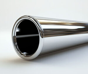 Shiny tube with rolled edge - beaded tube
